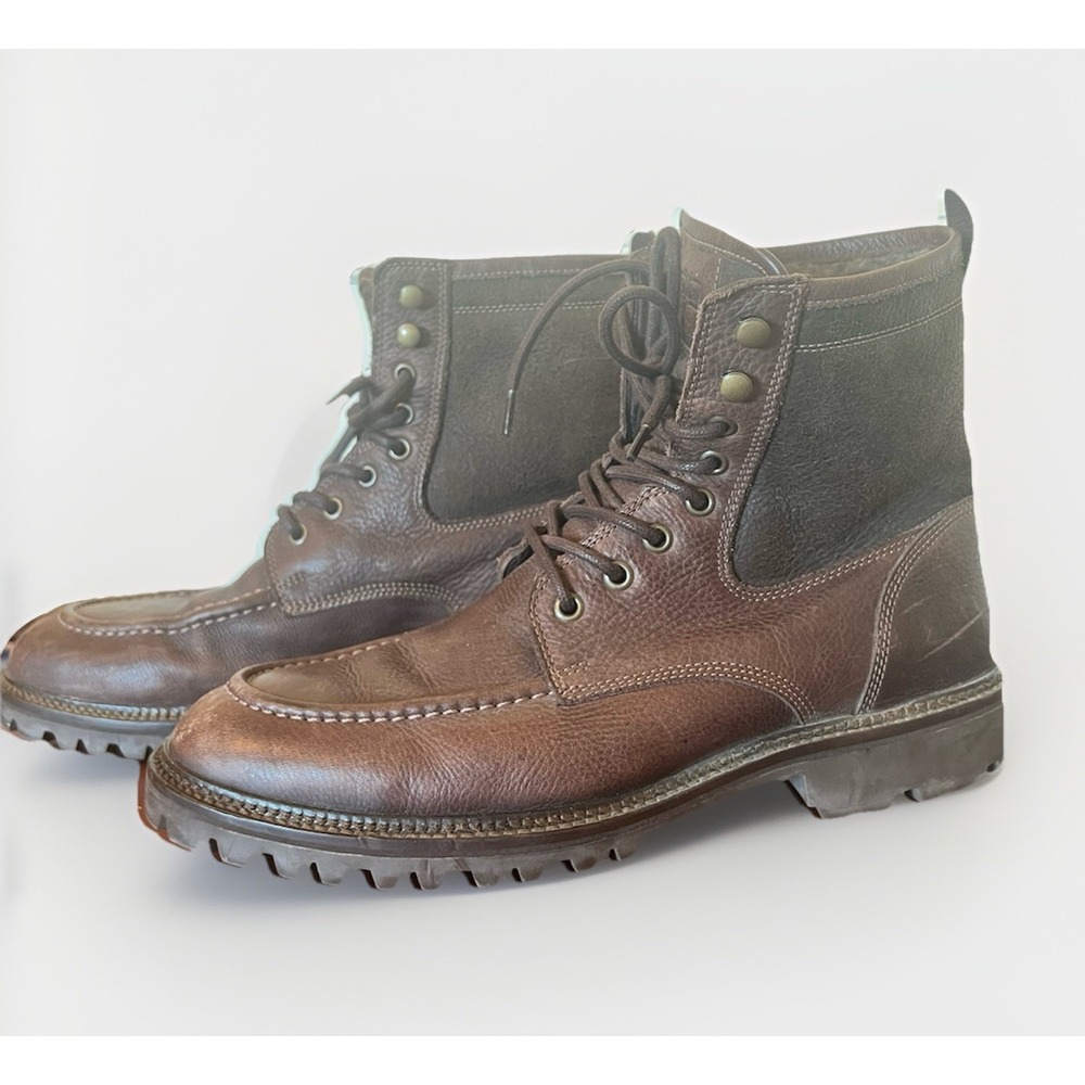 Flag LTD‎ Mens Marsen Brown Leather Shearling Lined Moc Toe Rugged Hiker Size 9